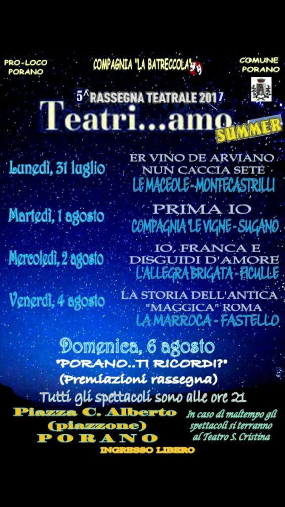 RASSEGNA TEATRALE AMATORIALE 2017