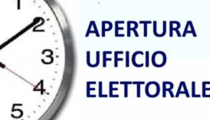 ORARIO DI APERTURA AL PUBBLICO DELL’UFFICIO ELETTORALE