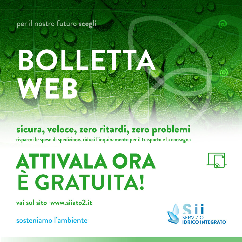 SII – SERVIZIO IDRICO INTEGRATO – CAMPAGNA DI COMUNICAZIONE SULLA BOLLETTA WEB