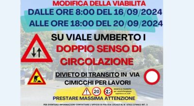 ISTITUZIONE STRADA A DOPPIO SENSO DI CIRCOLAZIONE SU VIALE UMBERTO I*